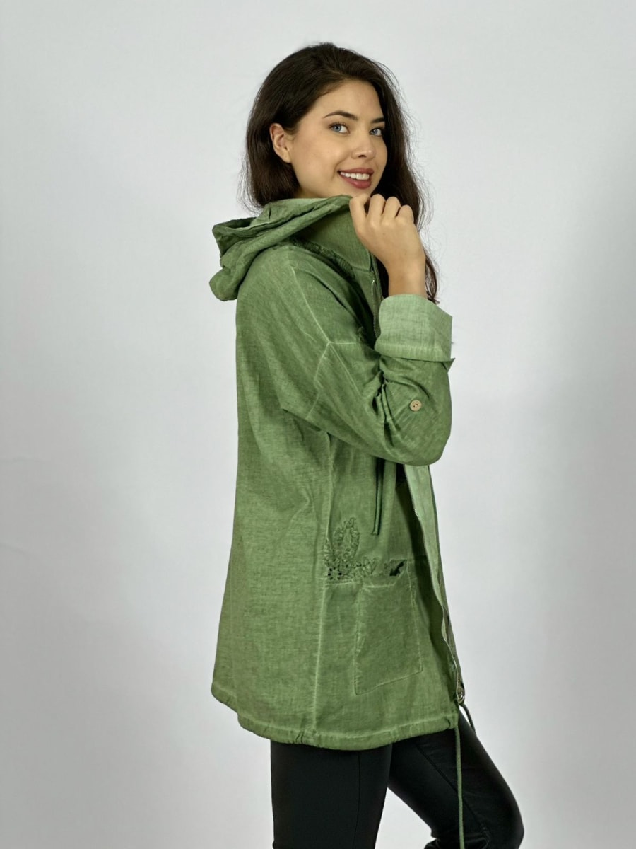 Poleron Con Capucha y Cierre Flores Bordadas A1-133