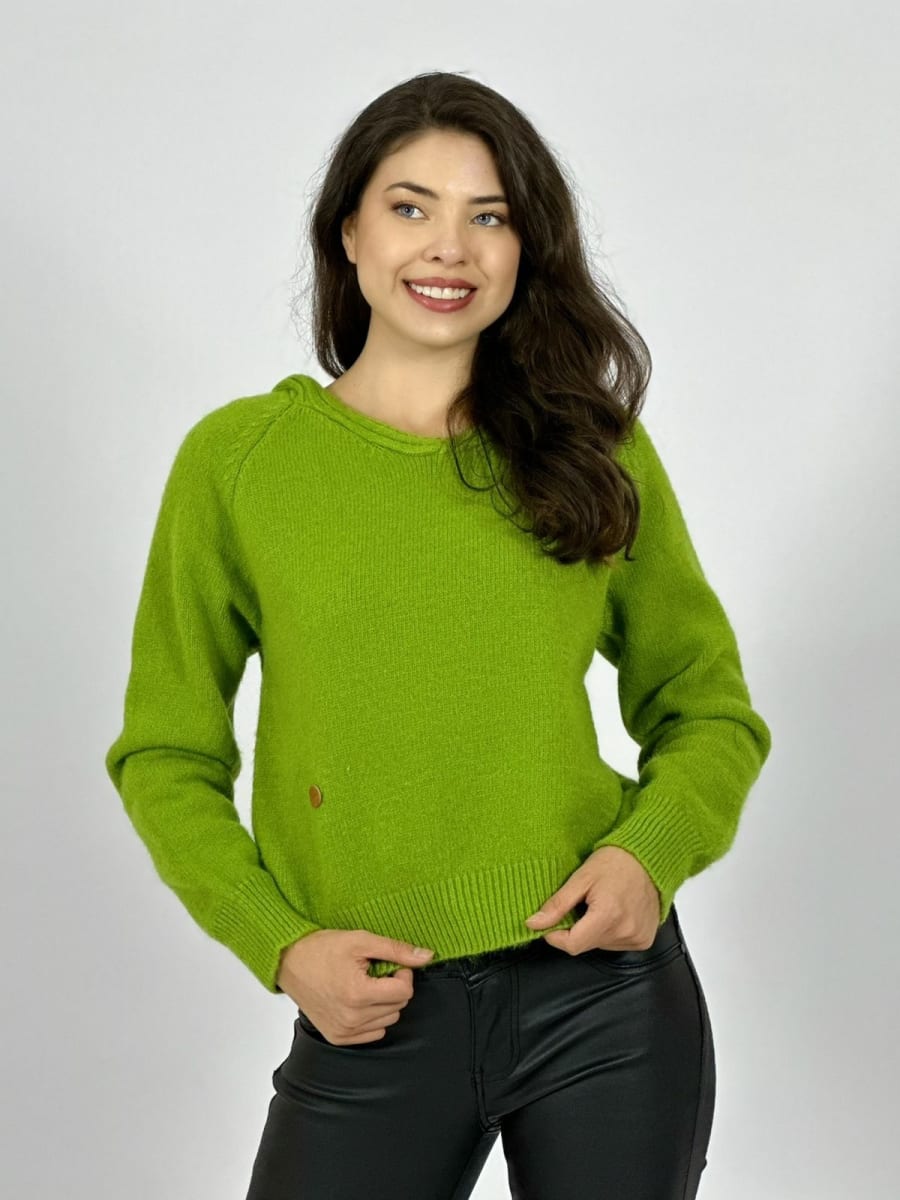Sweater De Lana Con Capucha A4-891