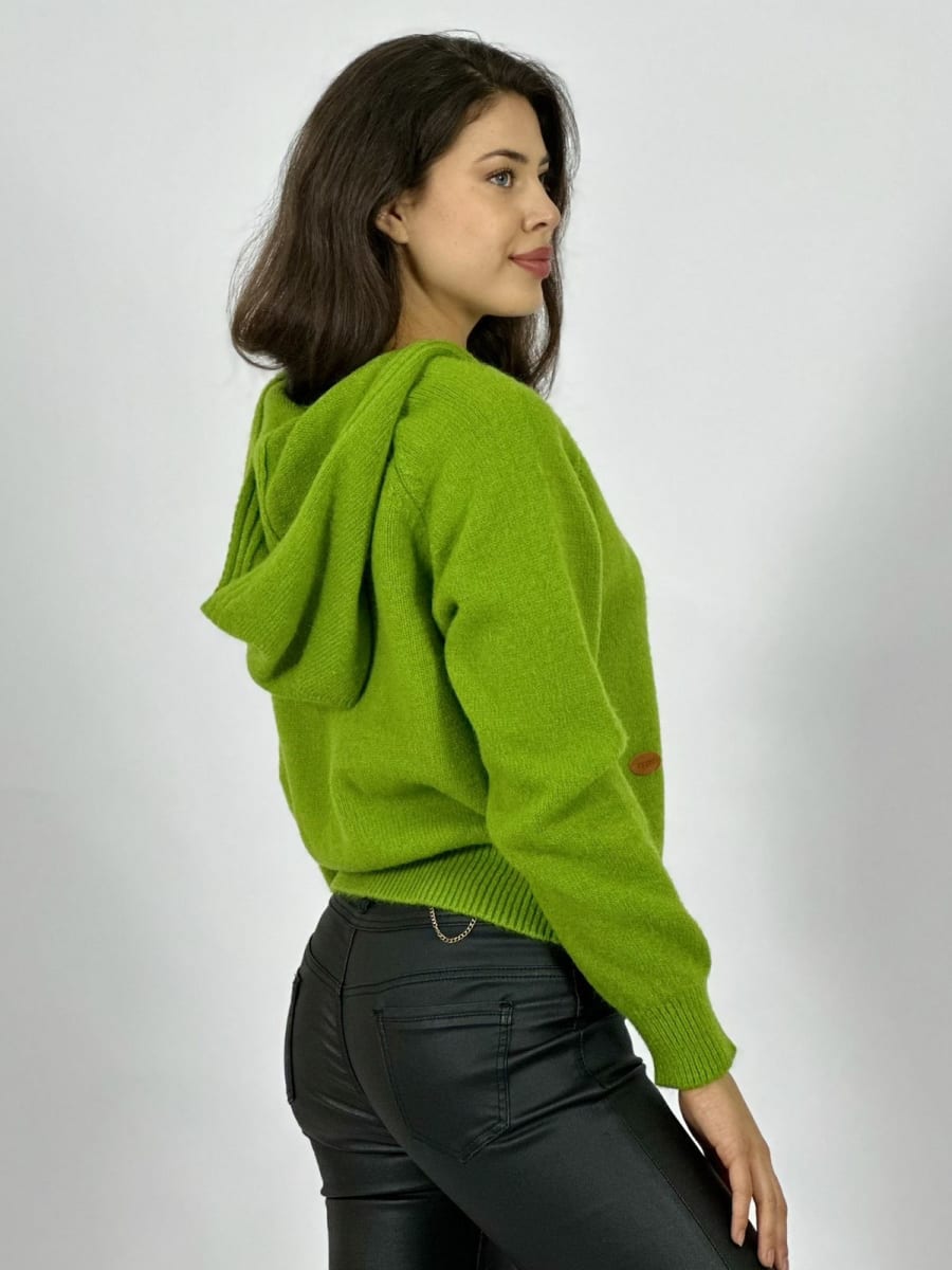 Sweater De Lana Con Capucha A4-893