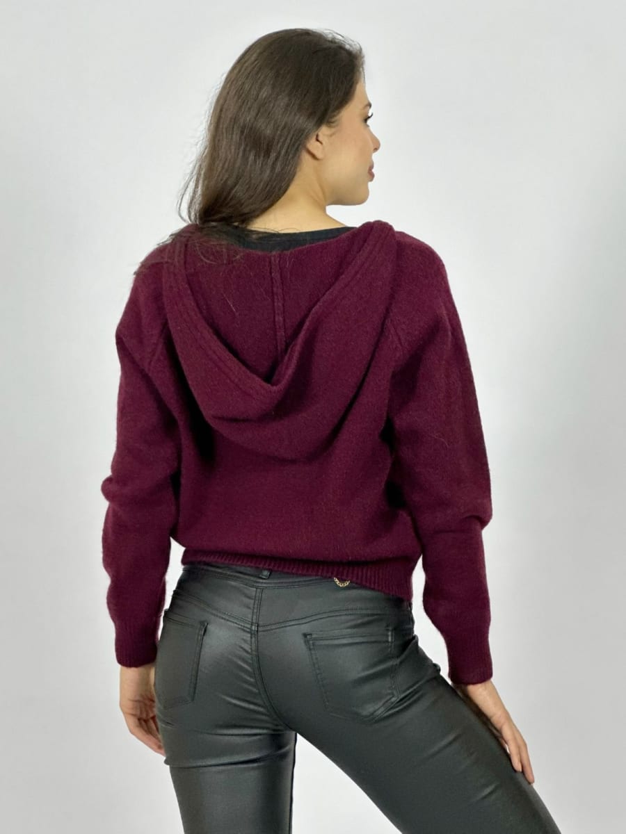 Sweater De Lana Con Capucha A4-8910