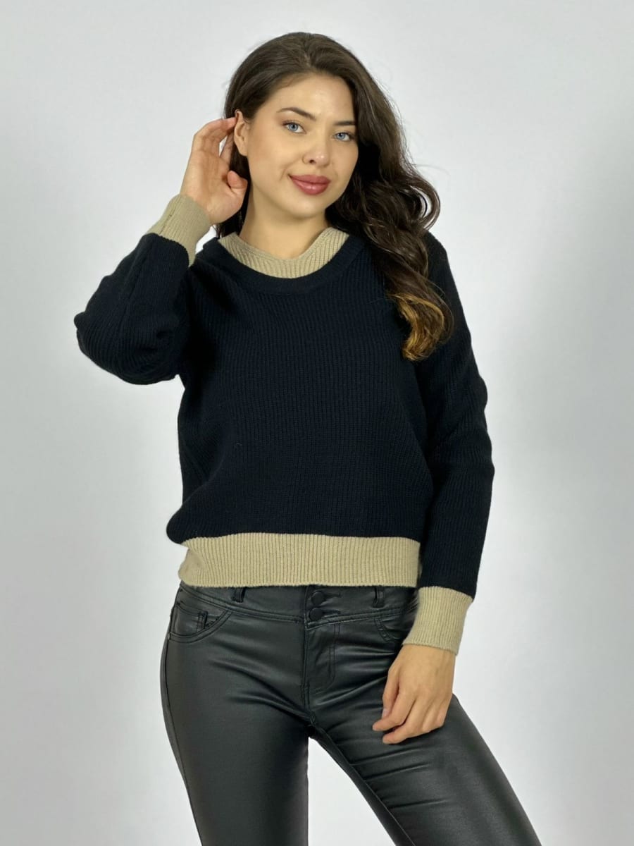 Sweater Lana Bordes Bicolor A3-822