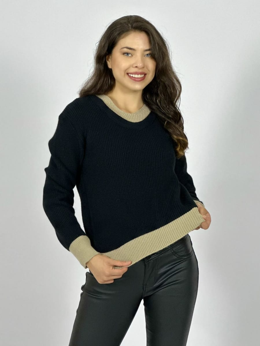 Sweater Lana Bordes Bicolor A3-821