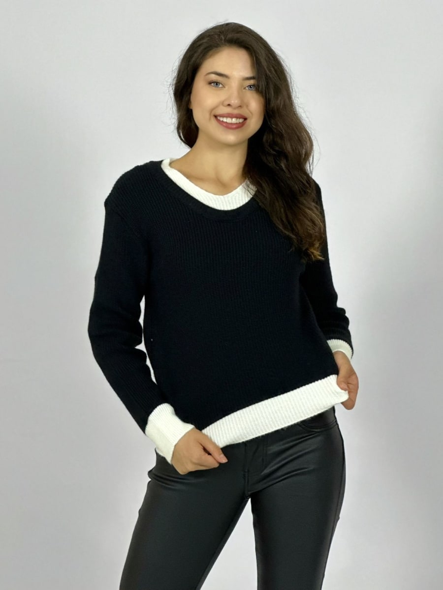 Sweater Lana Bordes Bicolor A3-829