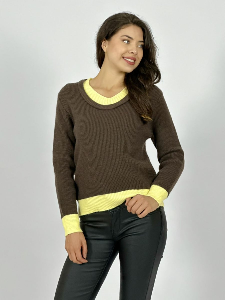 Sweater Lana Bordes Bicolor A3-827