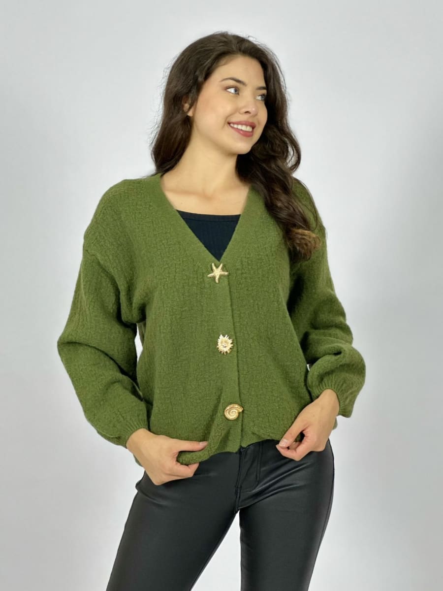 Sweater Lana Botones Caracolas y Estrellas A2-586