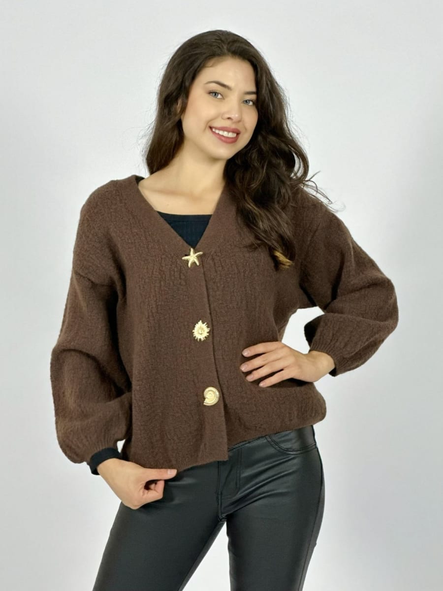 Sweater Lana Botones Caracolas y Estrellas A2-5810