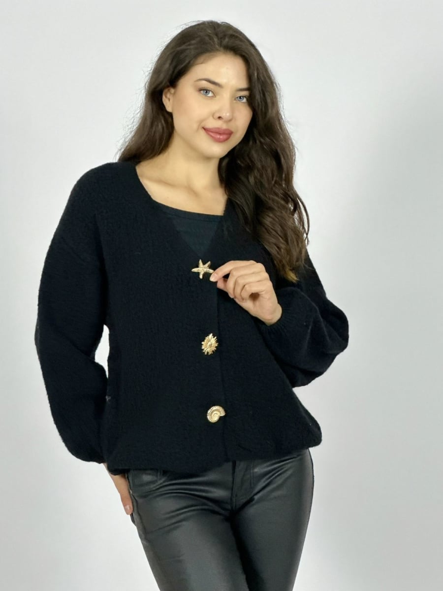 Sweater Lana Botones Caracolas y Estrellas A2-5814