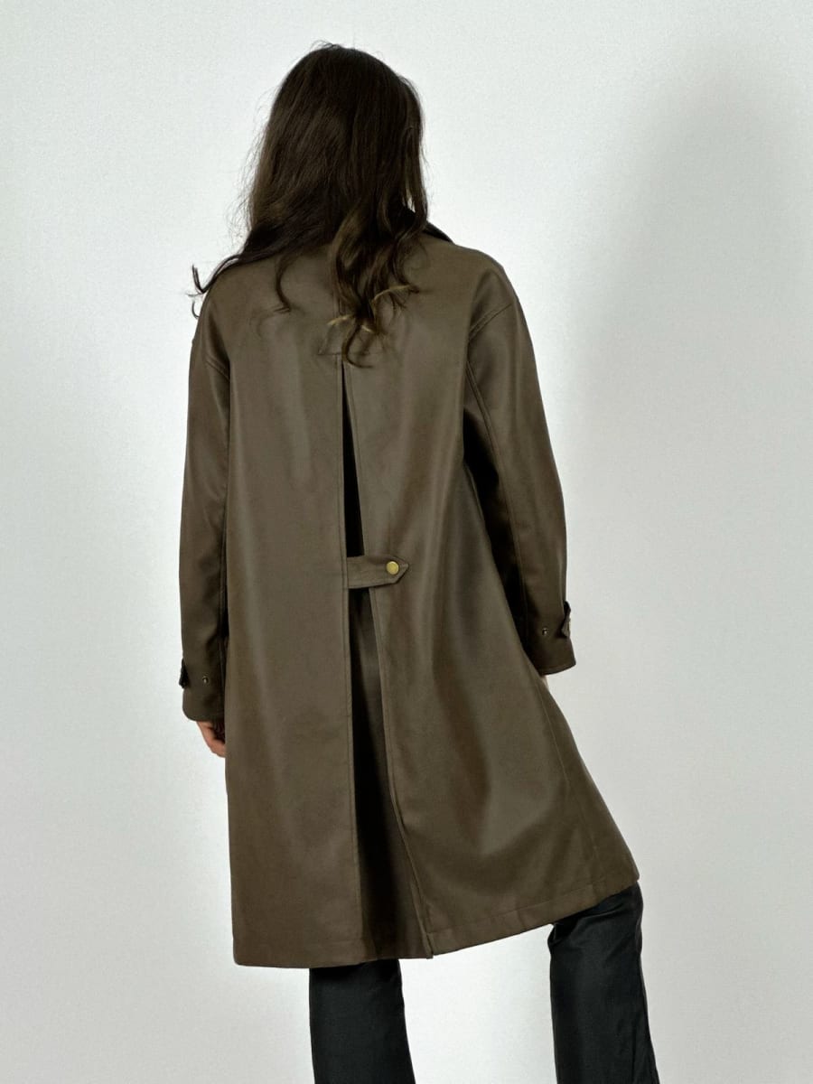 Abrigo Cuerina Largo Abotonada B1-108/1174