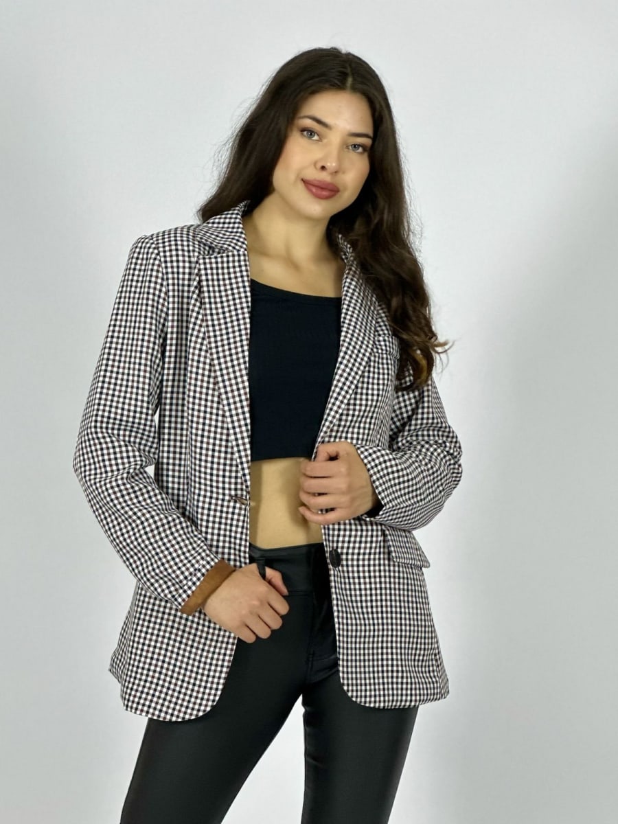 Blazer 2 Botones Cuadrilles B3-1415
