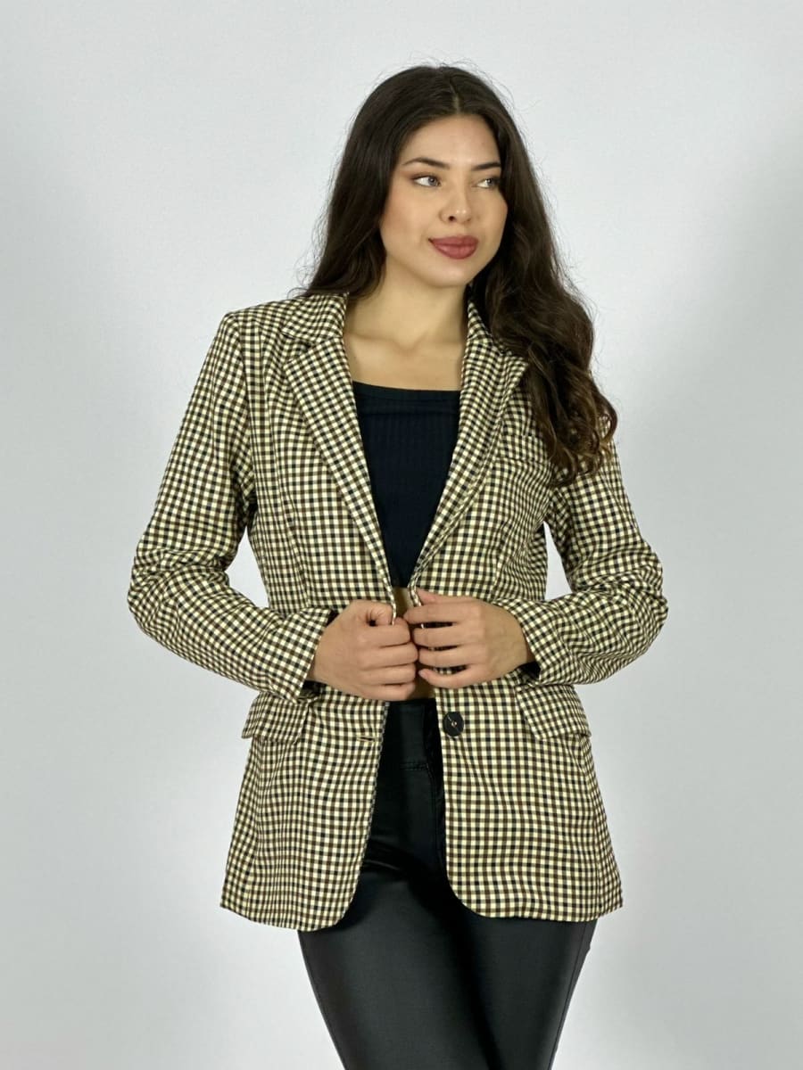 Blazer 2 Botones Cuadrilles B3-1418