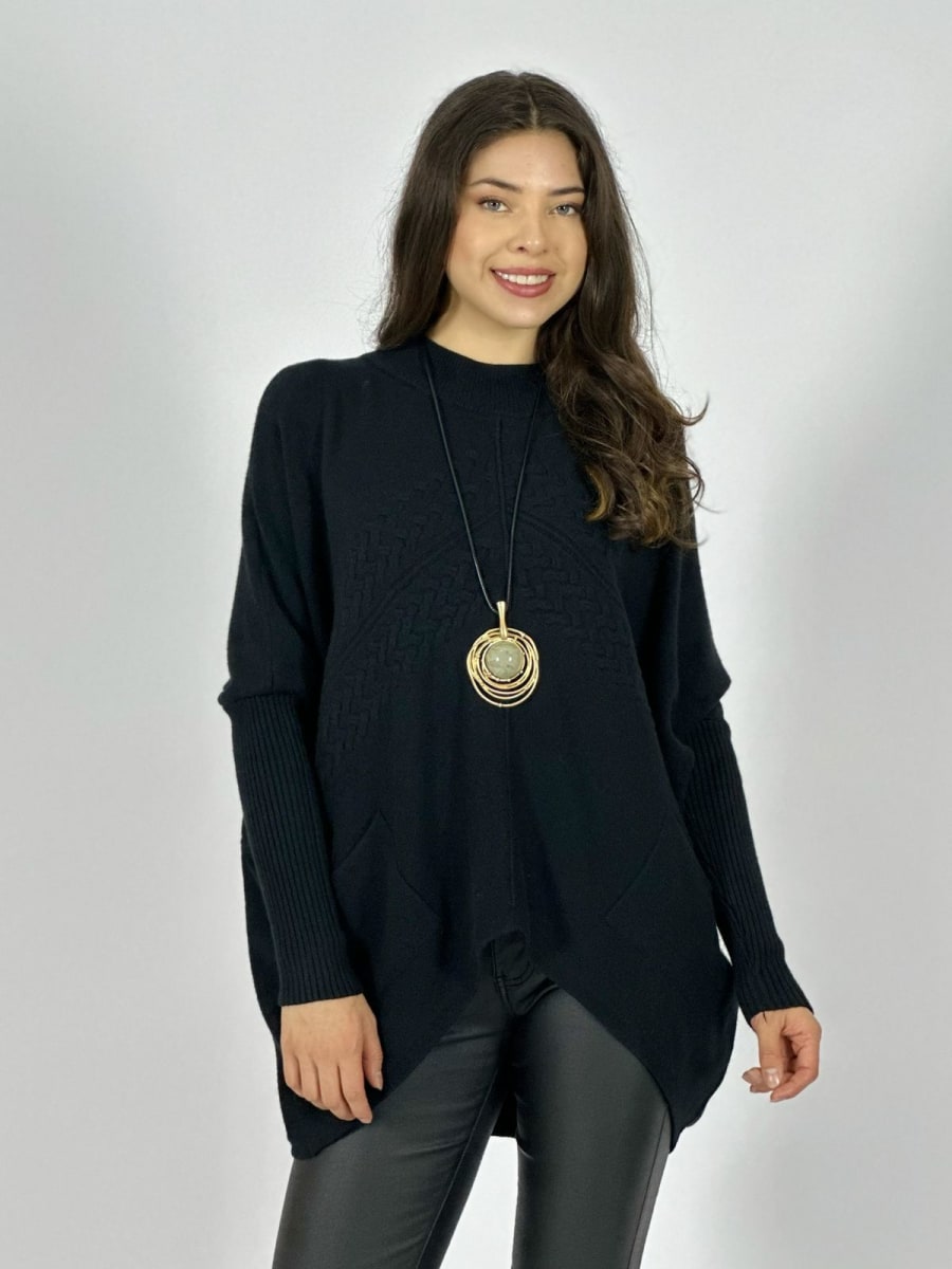 Sweater Spandex Diseño Trenzado con Bolsillos A3-7616