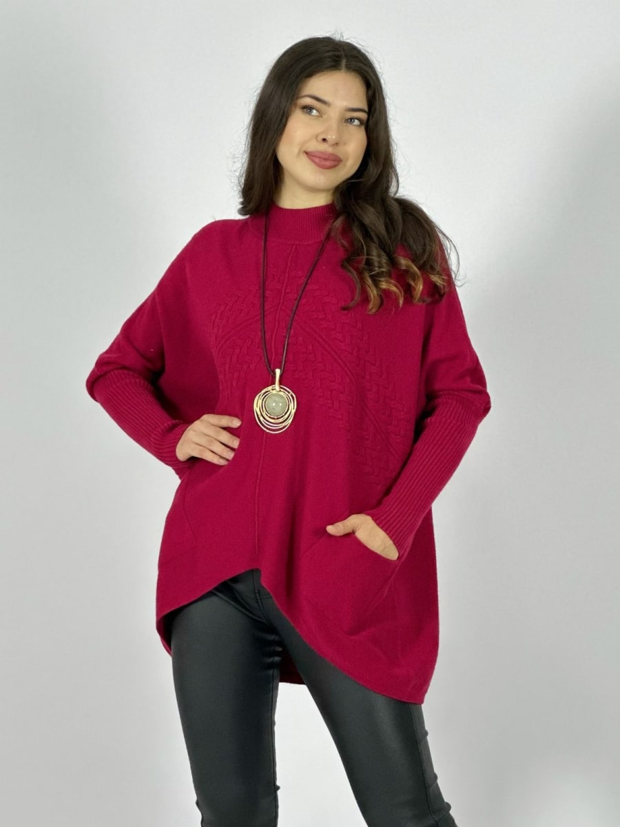 Sweater Spandex Diseño Trenzado con Bolsillos A3-764