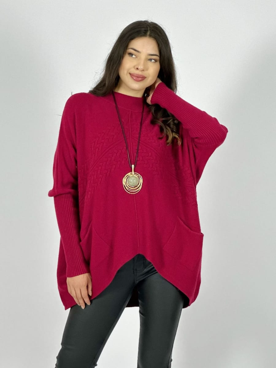 Sweater Spandex Diseño Trenzado con Bolsillos A3-766