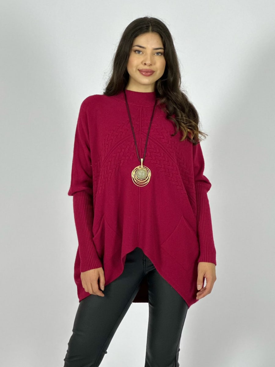 Sweater Spandex Diseño Trenzado con Bolsillos A3-765