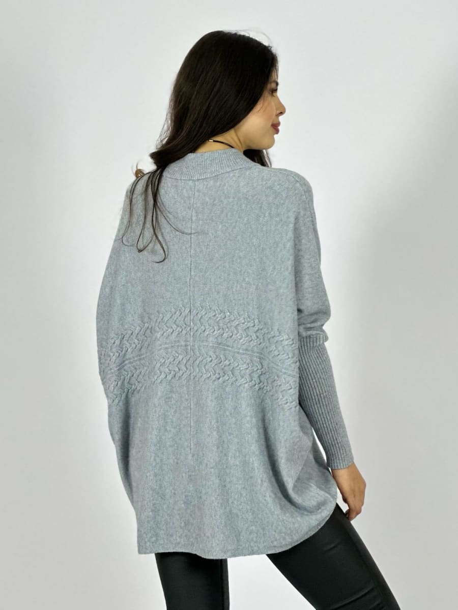 Sweater Spandex Diseño Trenzado con Bolsillos A3-769
