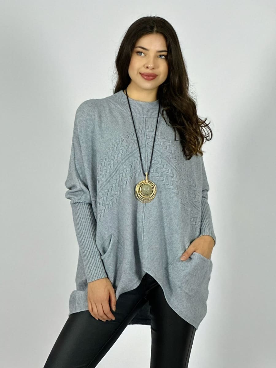 Sweater Spandex Diseño Trenzado con Bolsillos A3-767