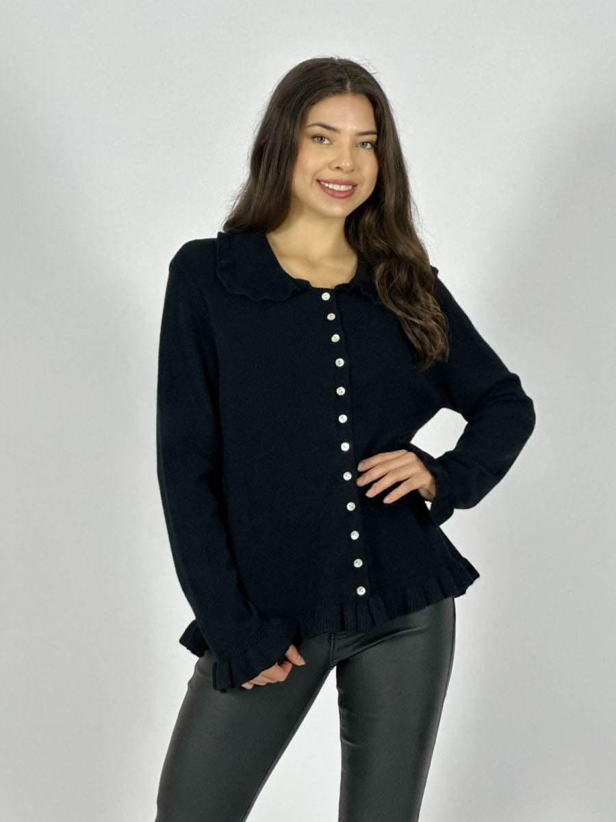 Spandex Abotonado con Faralao en Cuello y Bordes B4-1648