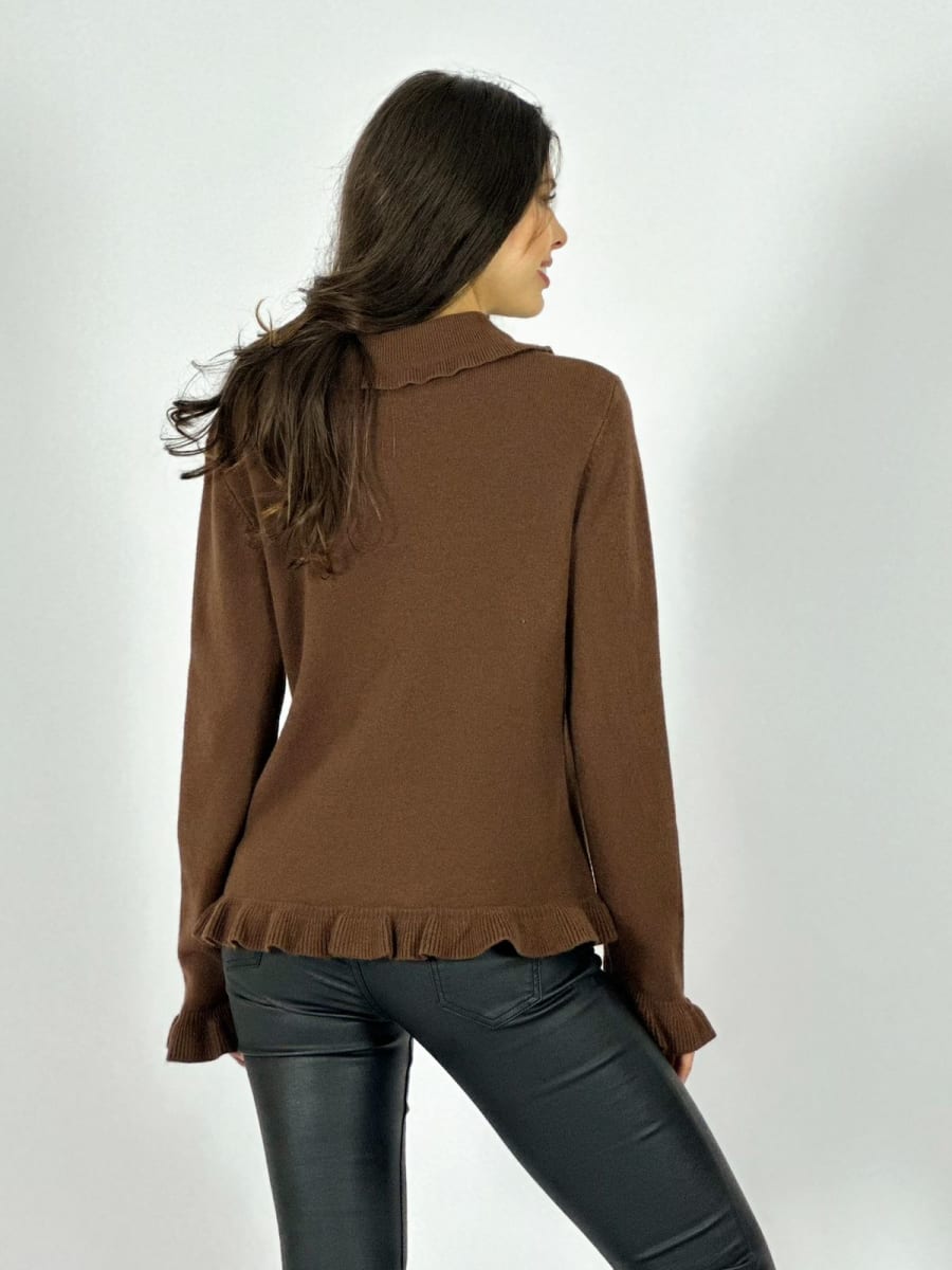 Spandex Abotonado con Faralao en Cuello y Bordes B4-1644