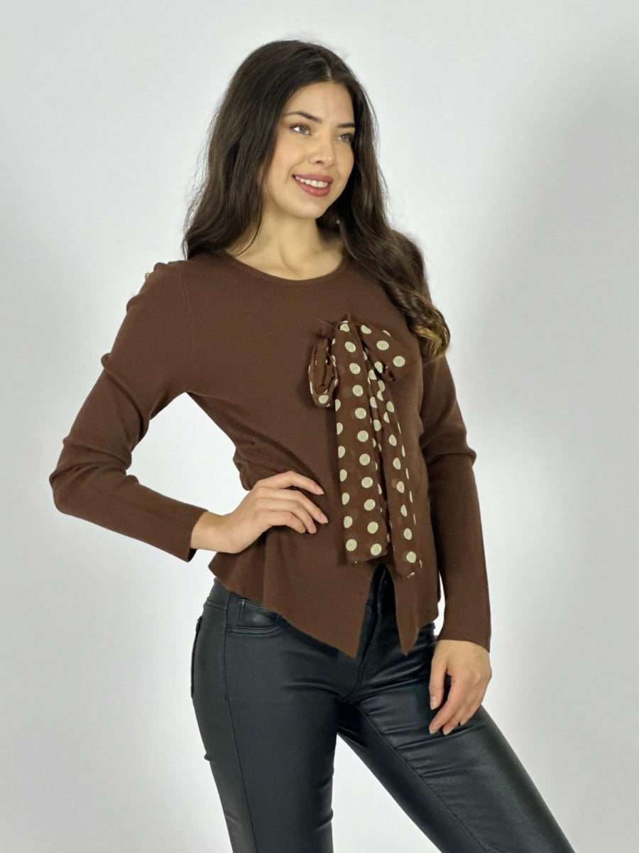 Sweater con Costura Lateral Incluye Pañuelo B4-16718