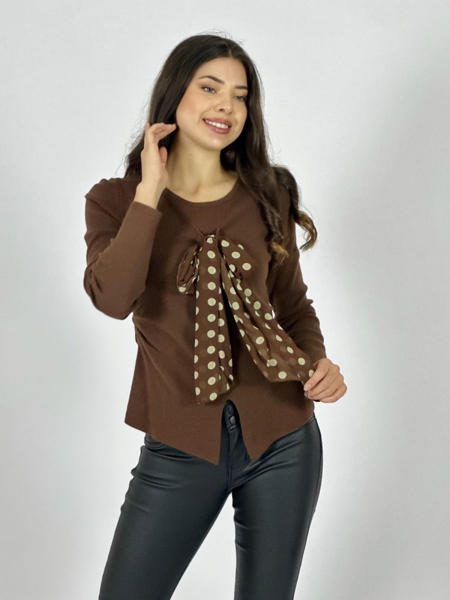 Sweater con Costura Lateral Incluye Pañuelo B4-16717