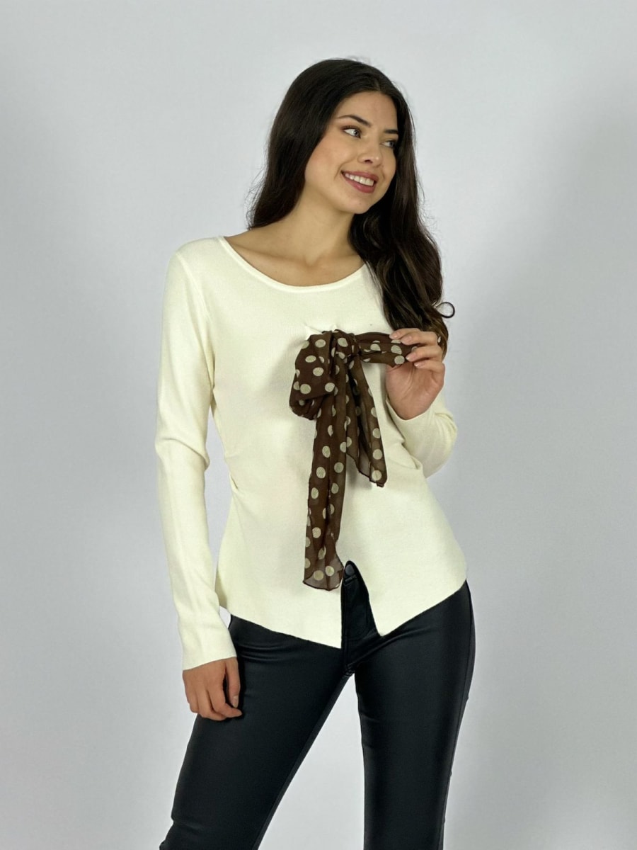 Sweater con Costura Lateral Incluye Pañuelo B4-1672