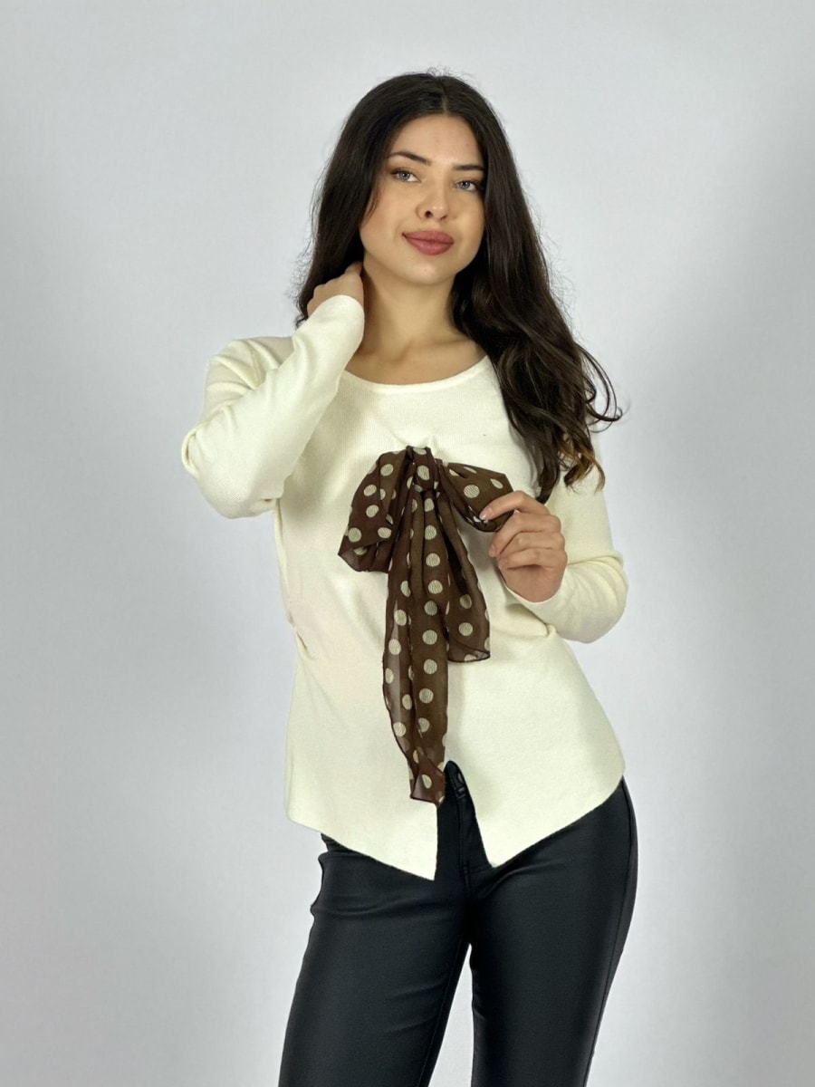 Sweater con Costura Lateral Incluye Pañuelo B4-1671