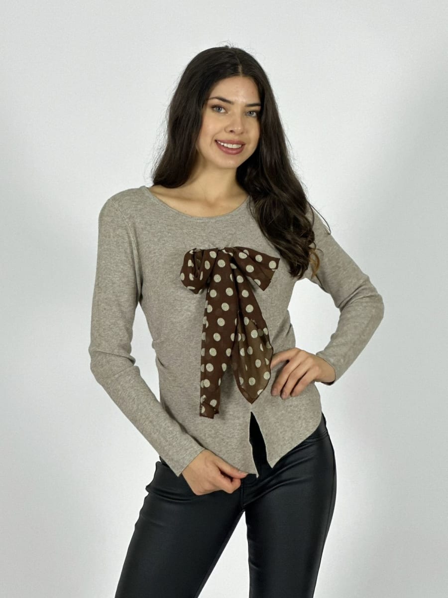 Sweater con Costura Lateral Incluye Pañuelo B4-1675