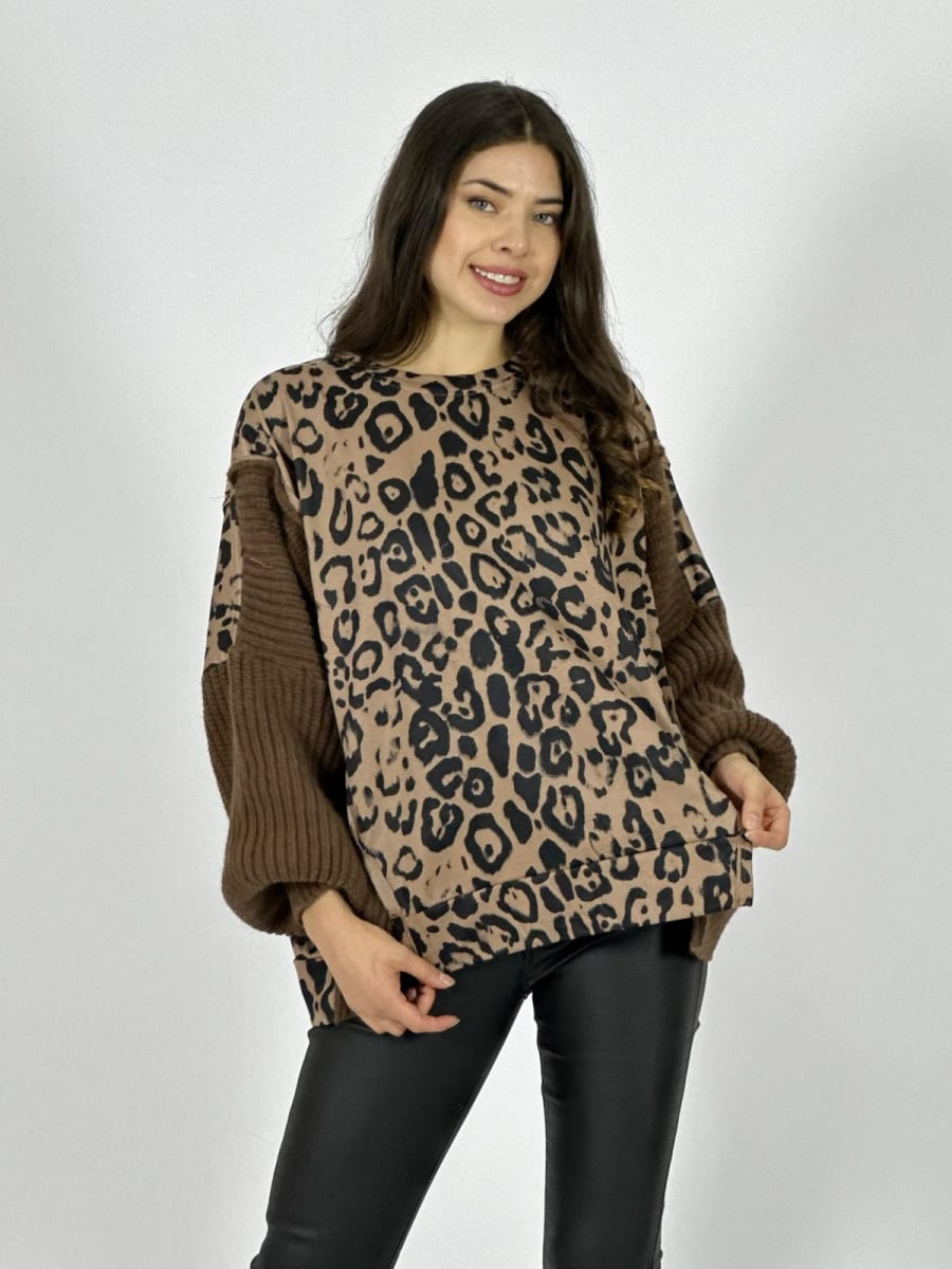 Sweater Tejido Lana Torso Print A4-921