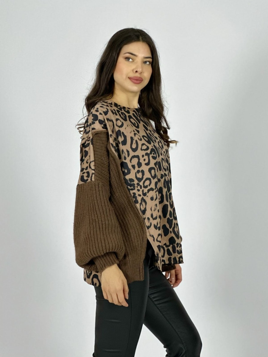 Sweater Tejido Lana Torso Print A4-922