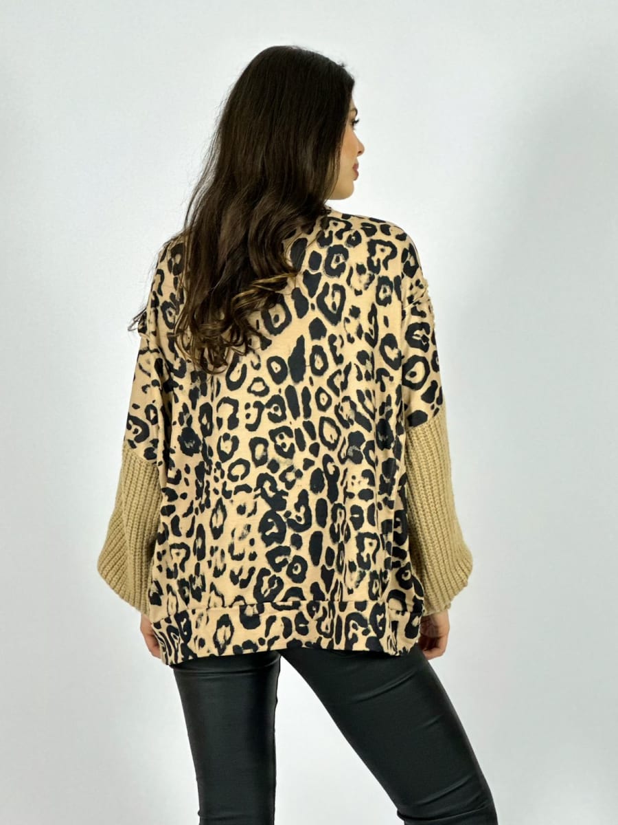 Sweater Tejido Lana Torso Print A4-924