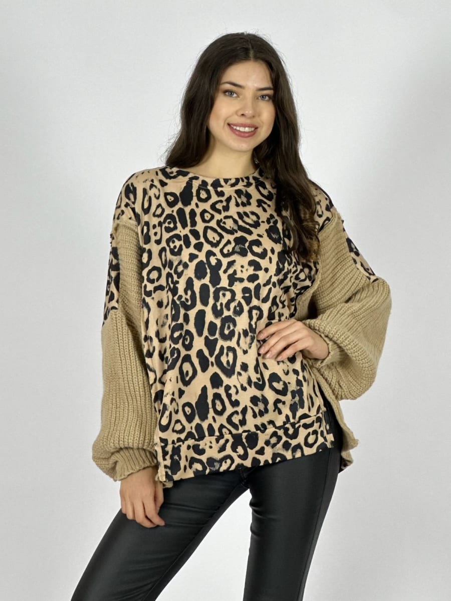 Sweater Tejido Lana Torso Print A4-923