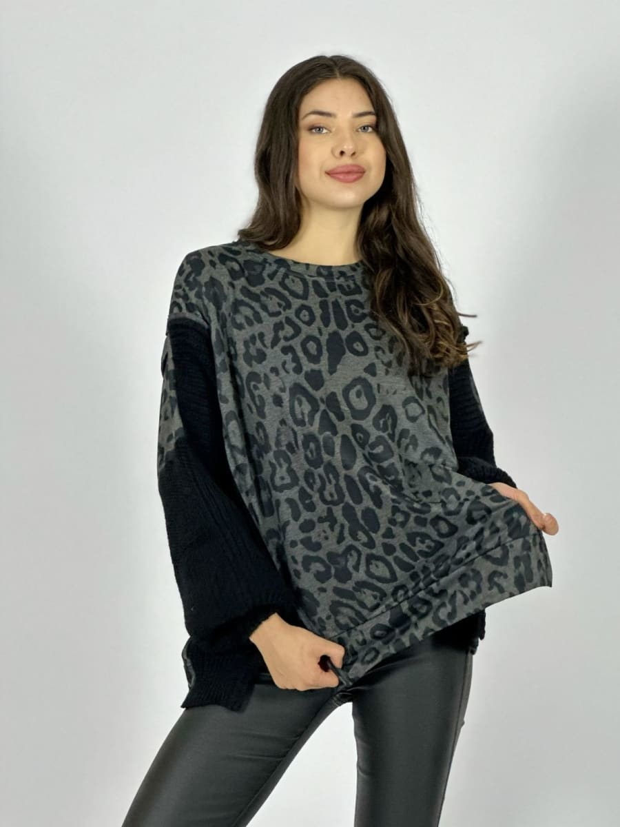 Sweater Tejido Lana Torso Print A4-926