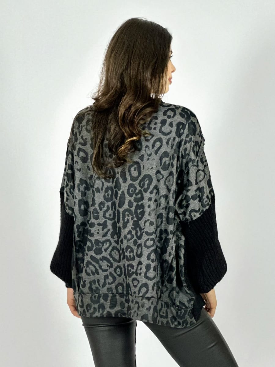 Sweater Tejido Lana Torso Print A4-927