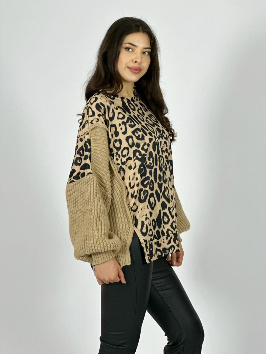 Sweater Tejido Lana Torso Print A4-925