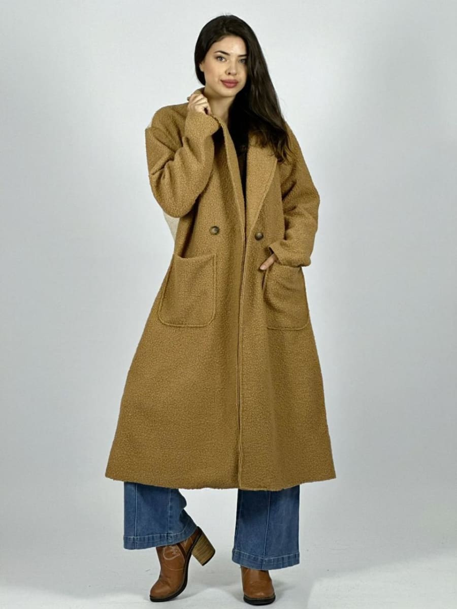 Abrigo Lana Italiano Largo Dorso Mickey Print B1-1121