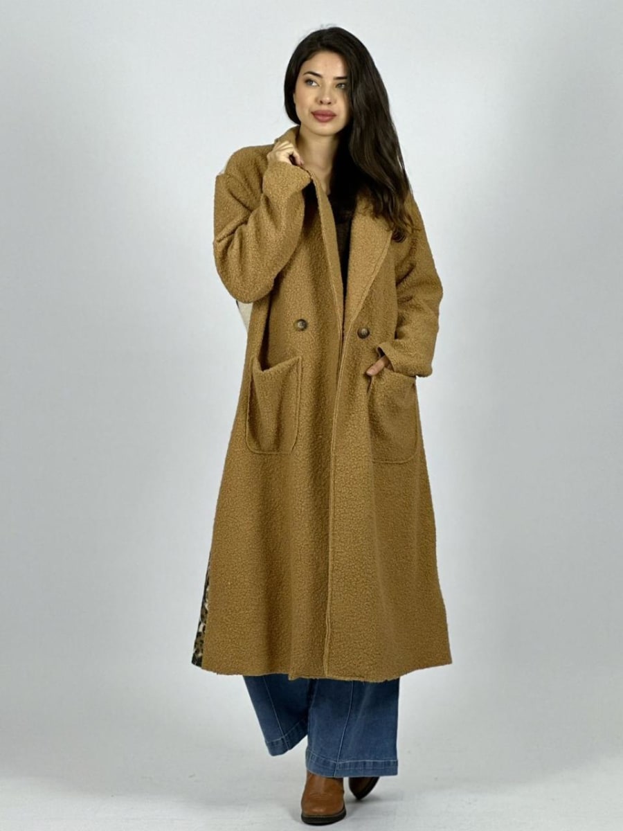 Abrigo Lana Italiano Largo Dorso Mickey Print B1-1122