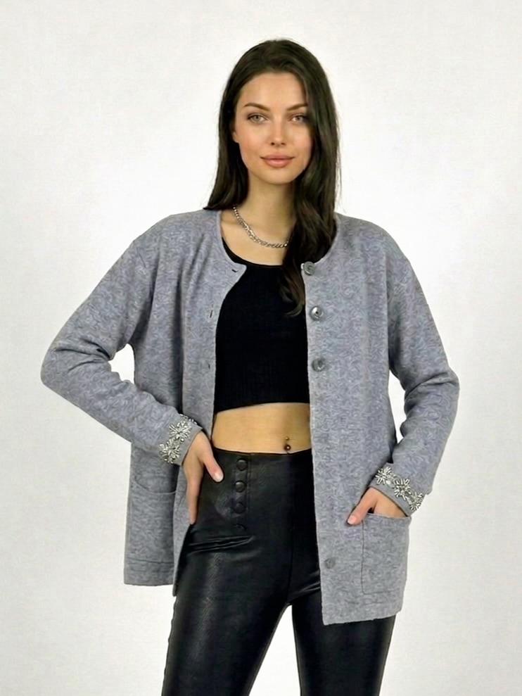 Sweater 3 Botones Flores Brillantes Mangas A3-681