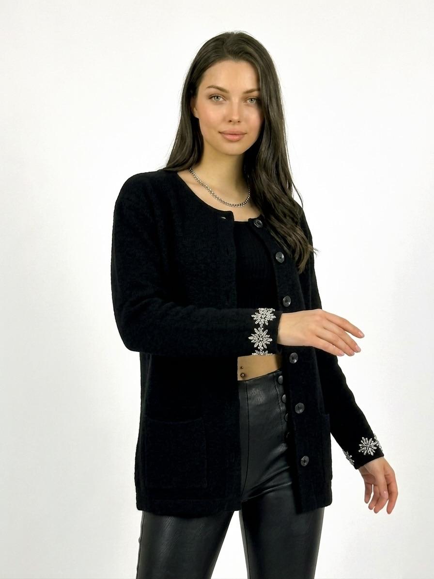 Sweater 3 Botones Flores Brillantes Mangas A3-684