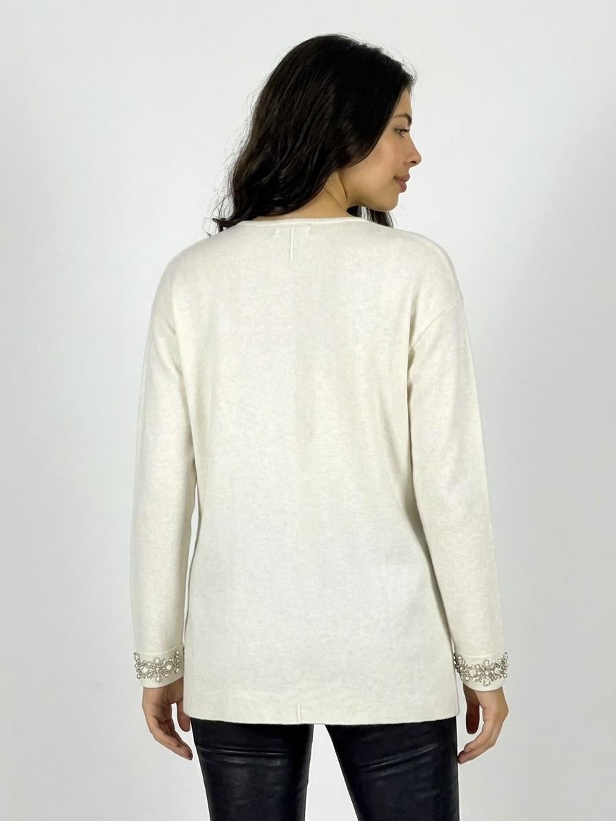 Sweater 3 Botones Flores Brillantes Mangas A3-686