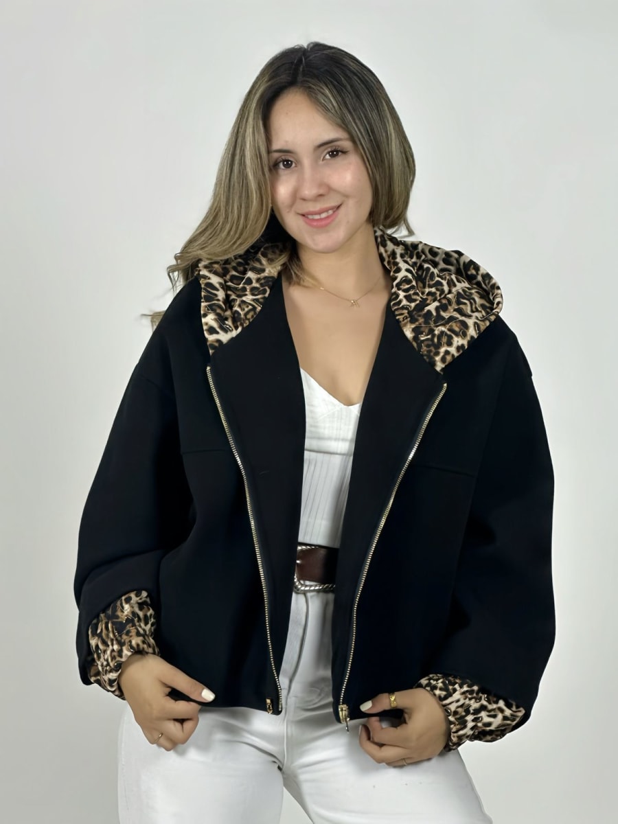 Poleron Forrado Italiano Gorro Print B1-1153