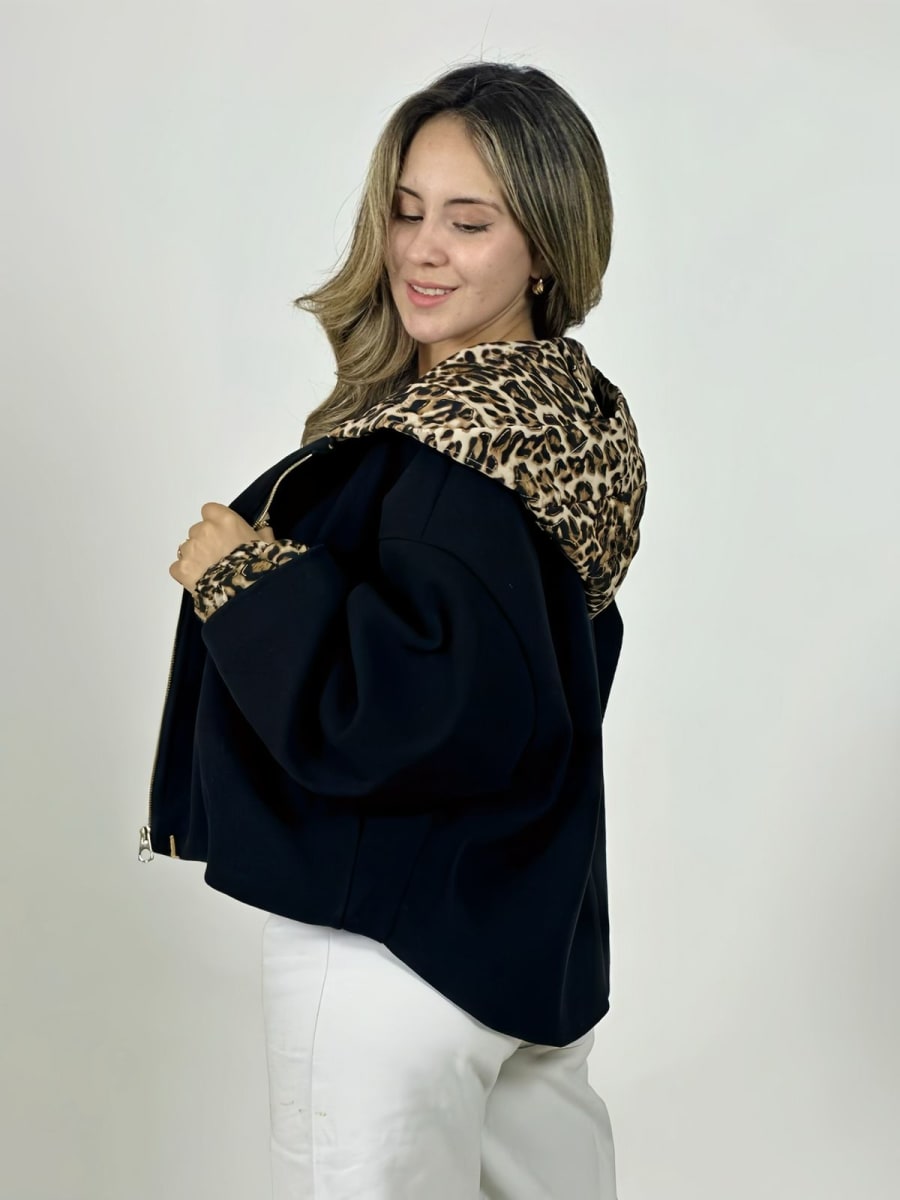 Poleron Forrado Italiano Gorro Print B1-1154