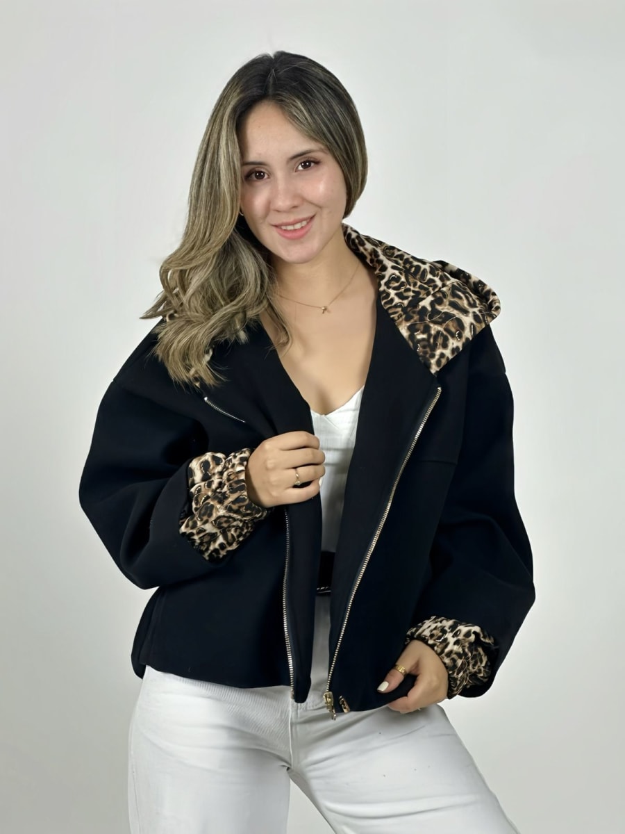 Poleron Forrado Italiano Gorro Print B1-1151