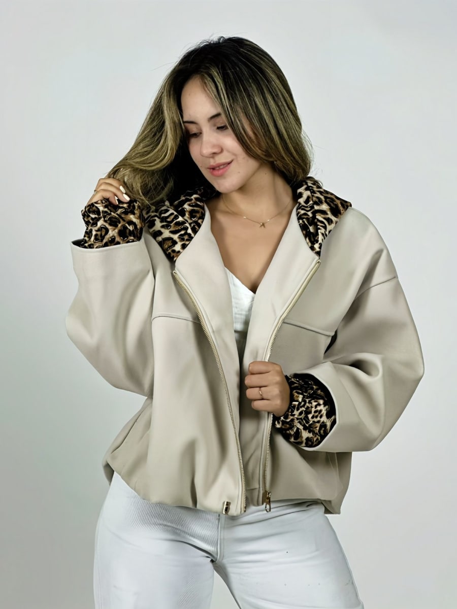 Poleron Forrado Italiano Gorro Print B1-1156