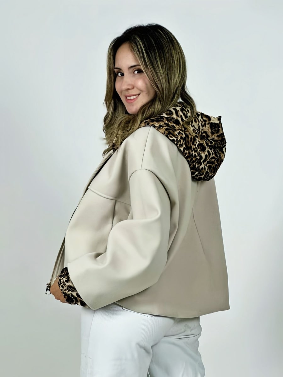 Poleron Forrado Italiano Gorro Print B1-1158