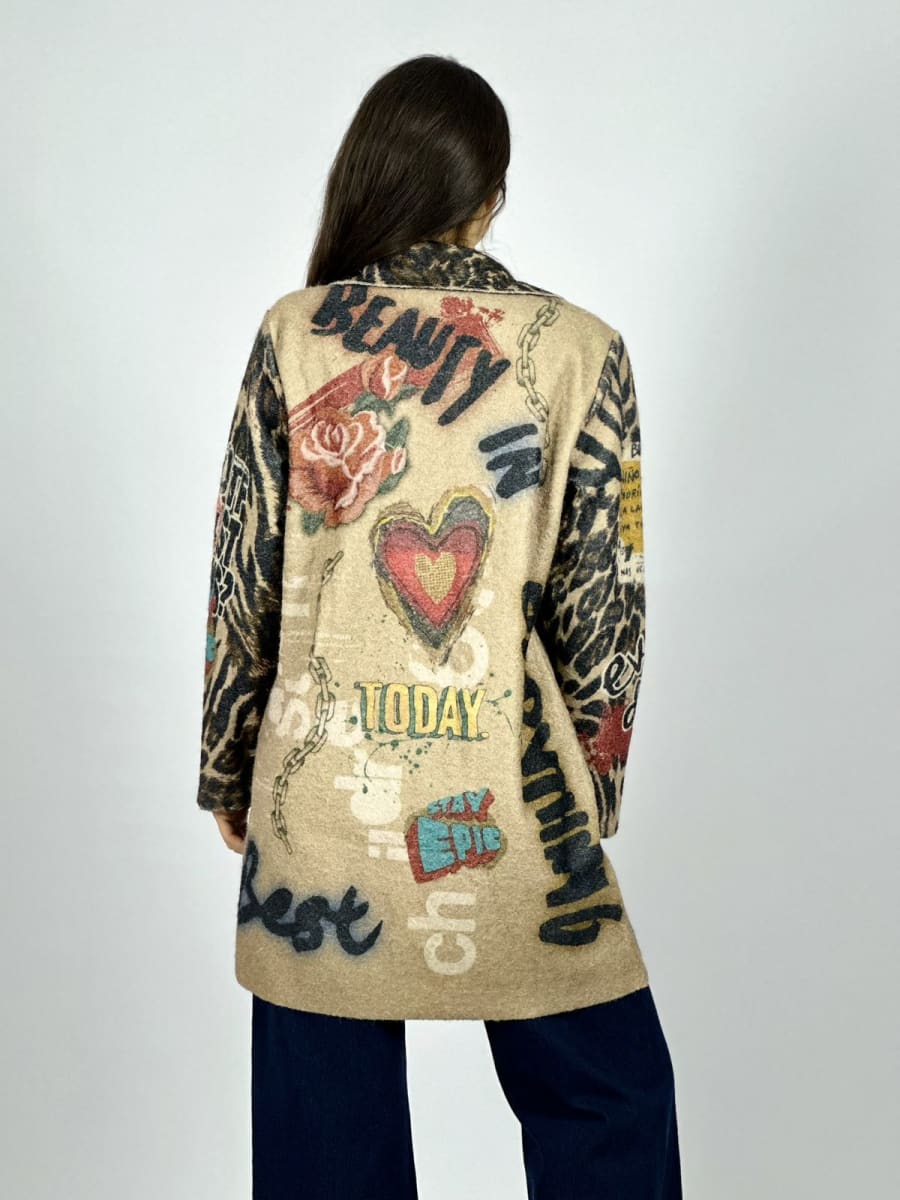 Abrigo Lana Cebra Corazon/Rosa B1-1184