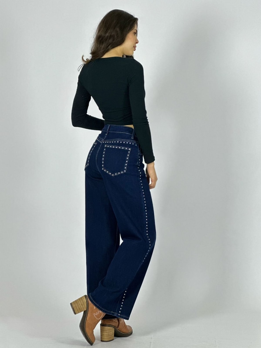 Palazzo Mezclilla con Tachas A3-733