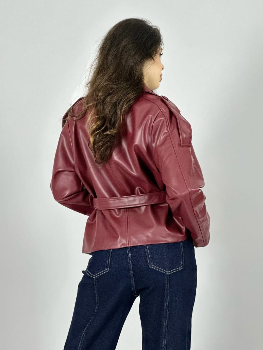 Chaqueta Ecocuero con Cinturon A3-7712