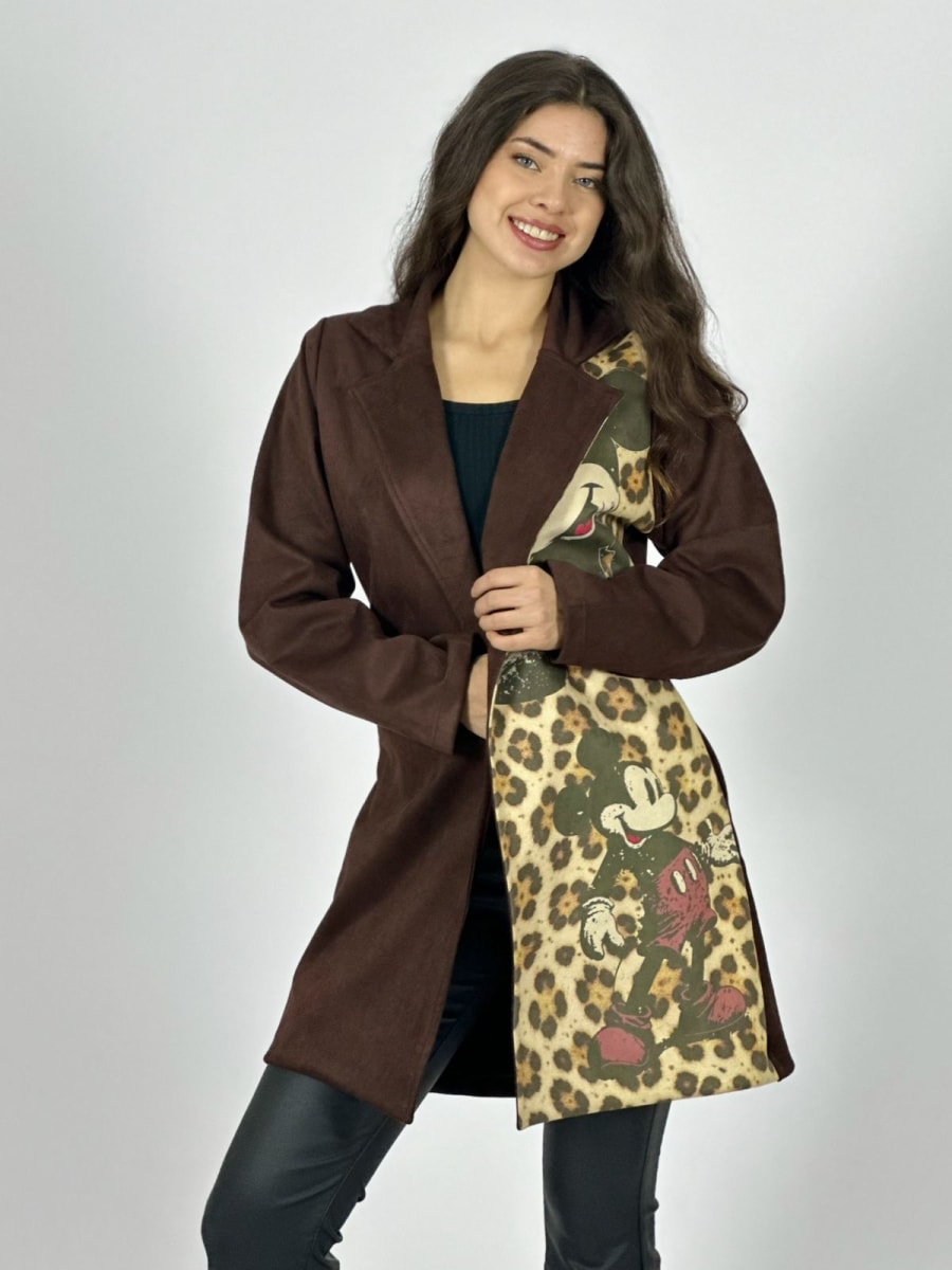 Abrigo Gamuzado Mitad Print Mickey A2/621