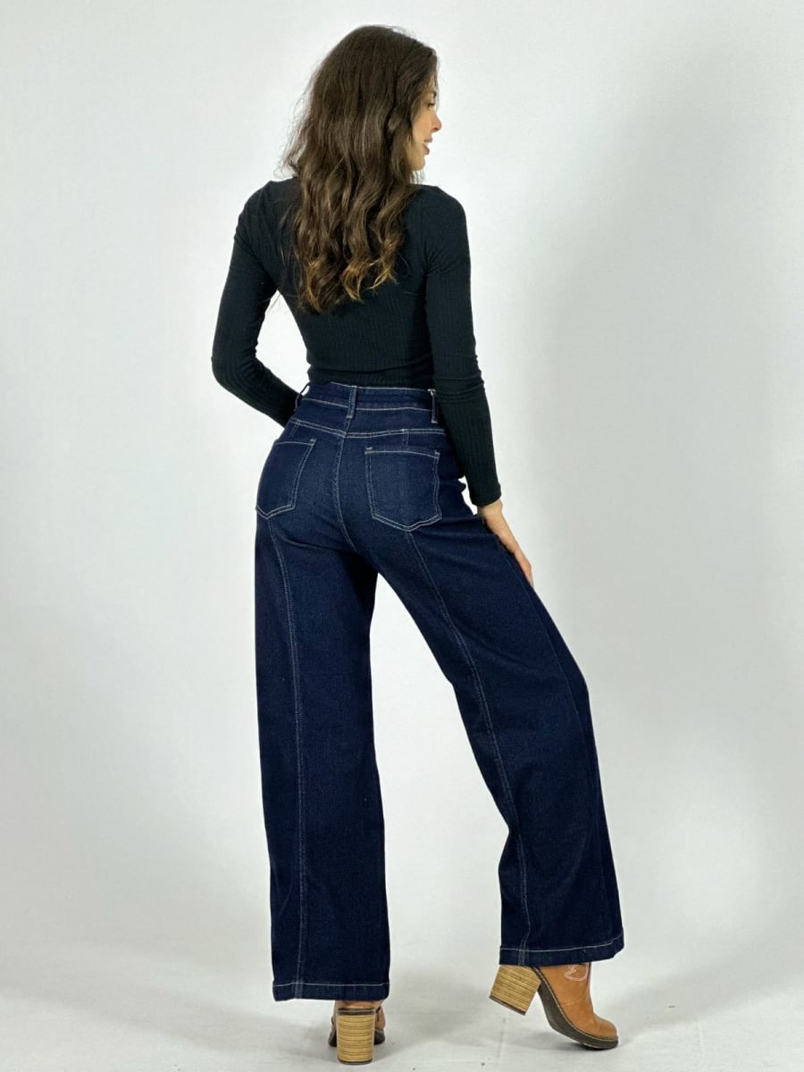 Palazzo Mezclilla Costuras Visibles A4-884