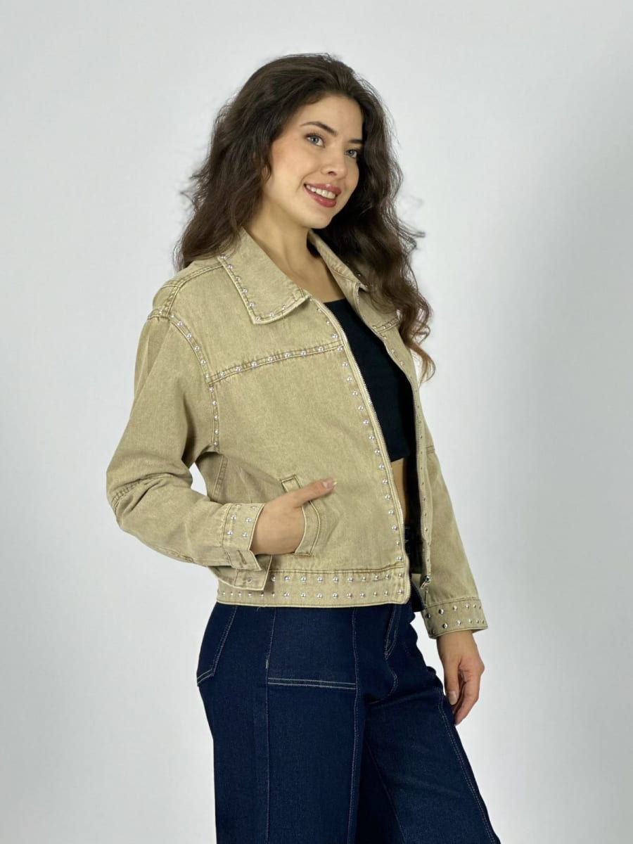 Chaqueta Mezclilla Con Tachas A3-6511